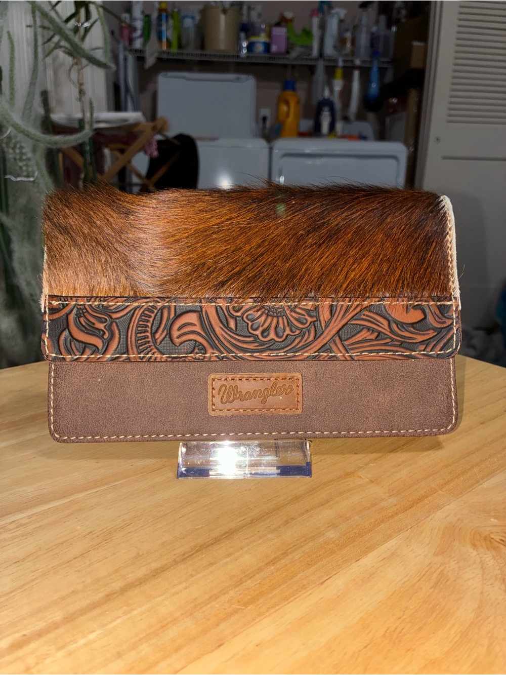Wrangler Brown & Chestnut Hair-On Hide Crossbody Bag - Picture 1 of 7